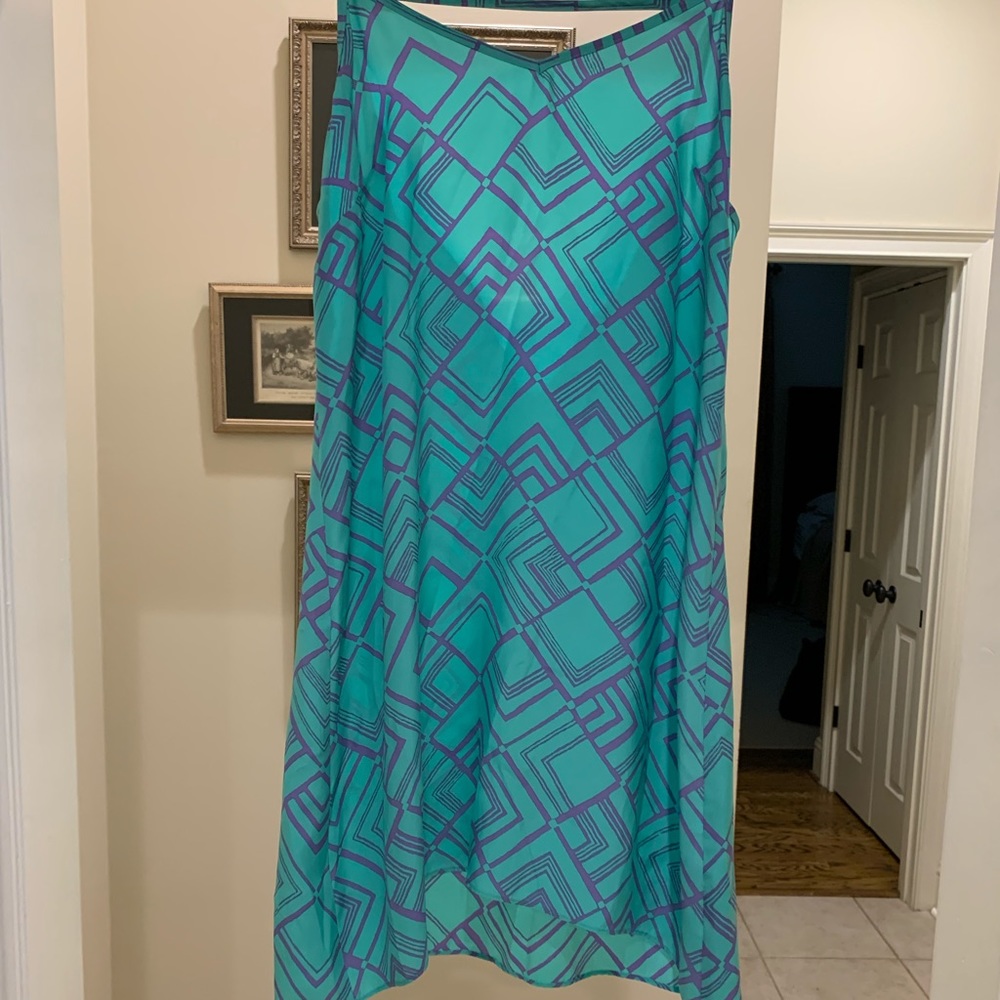 Alice & trixie silk dress size large green/purple